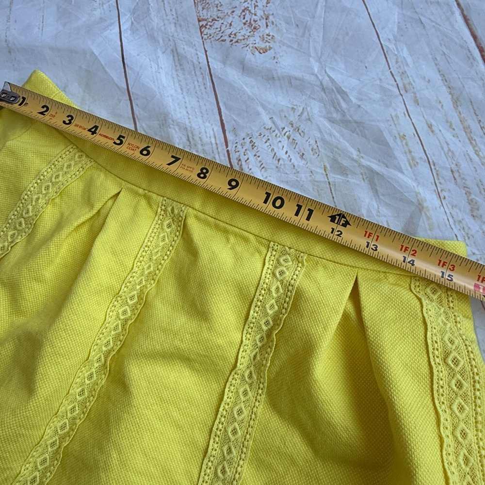 J.Crewβ | Yellow Lace Stripe A-Line Skirt | Womenβs Size 12 | Cotton - Picture 6 of 7